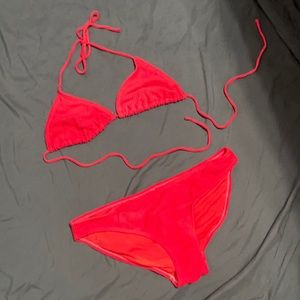 Neon pink bikini
